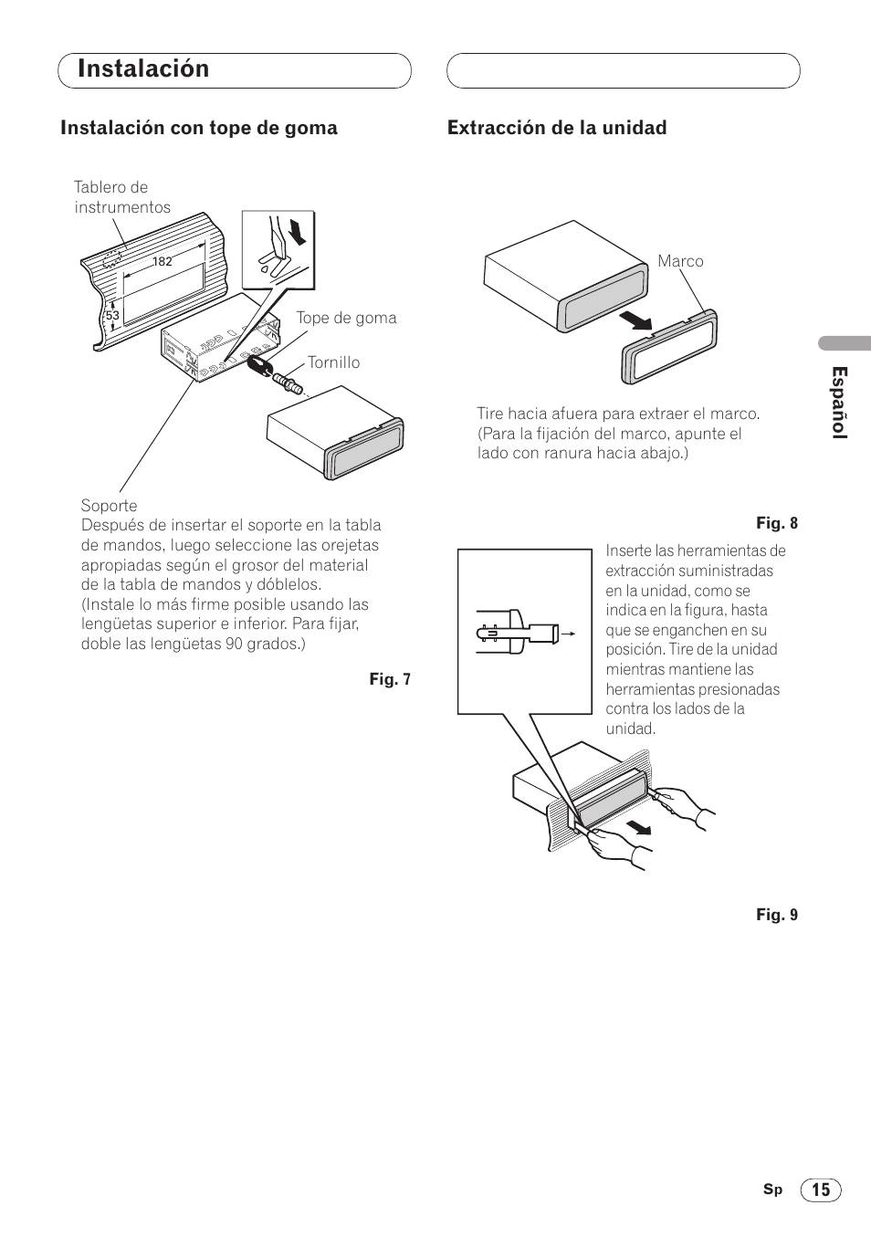 Instalación | Pioneer ANH-P9R-BK User Manual | Page 41 / 160