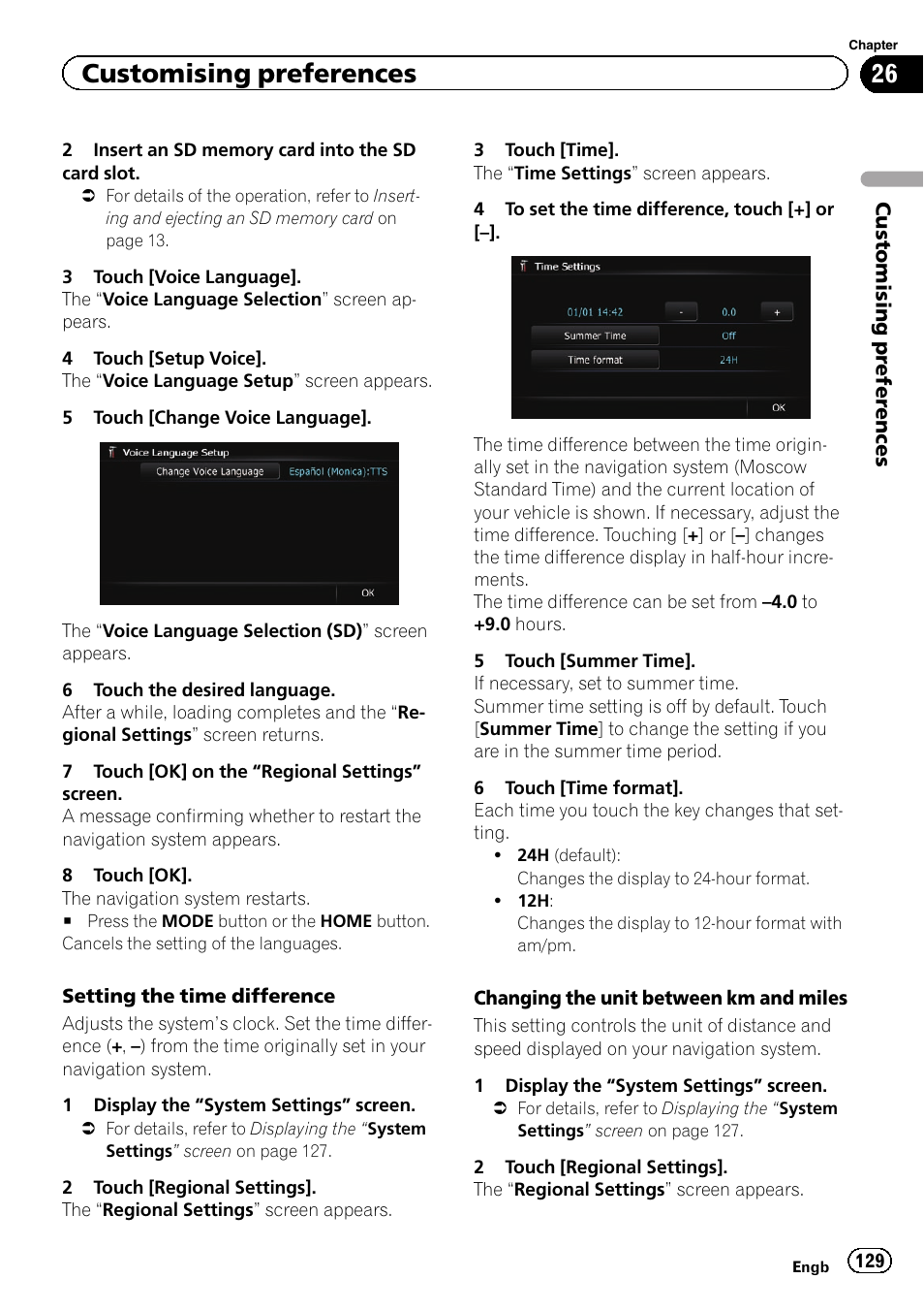 Customising preferences | Pioneer AVIC-F20BT User Manual | Page 129 / 188