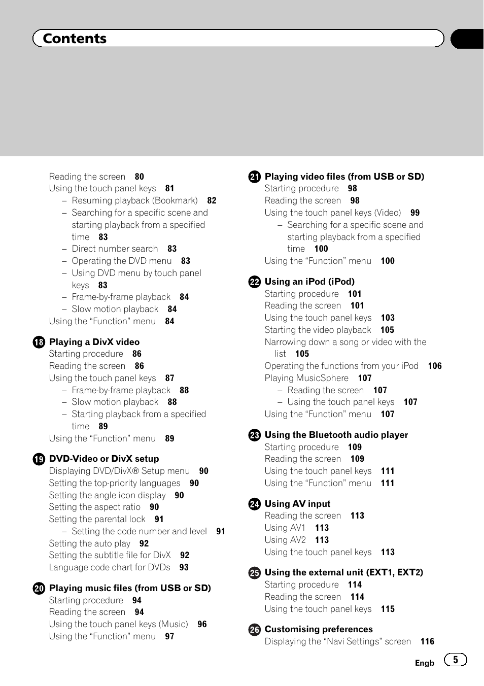 Pioneer AVIC-F20BT User Manual | Page 5 / 188