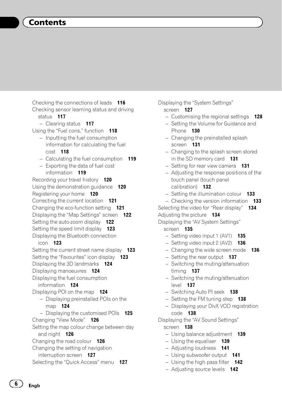 Pioneer AVIC-F20BT User Manual | Page 6 / 188