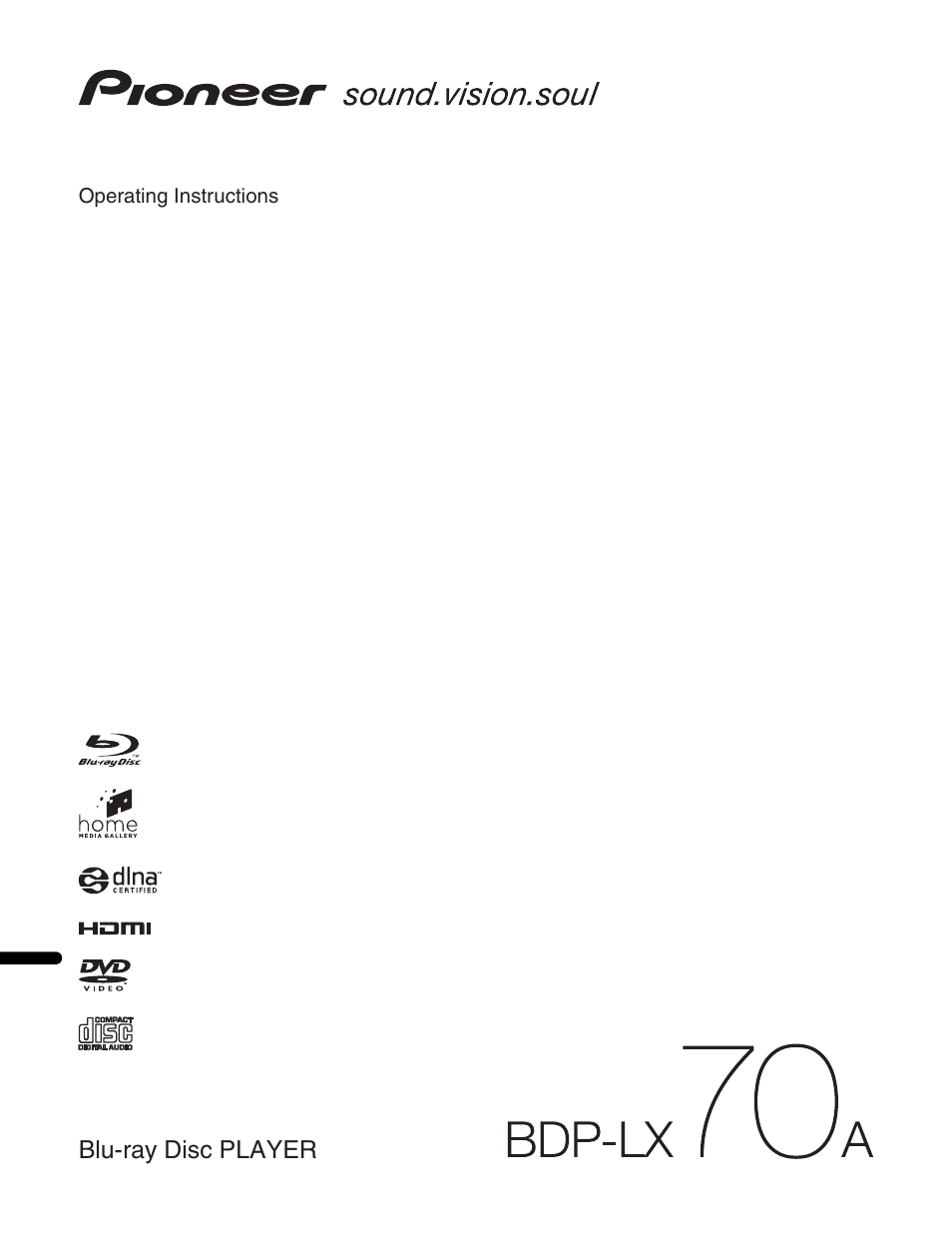 Pioneer BDP-LX70A User Manual | 64 pages