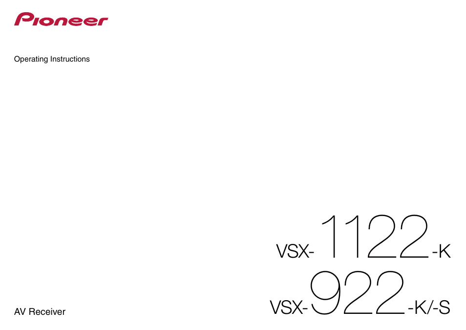Pioneer VSX-922-S User Manual | 109 pages