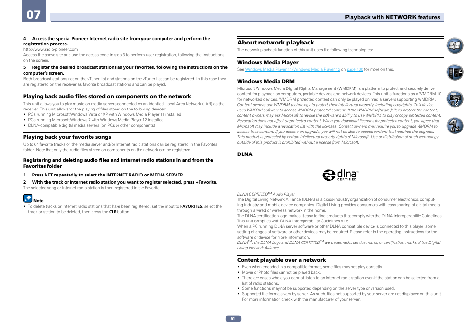 About network playback | Pioneer VSX-922-S User Manual | Page 51 / 109