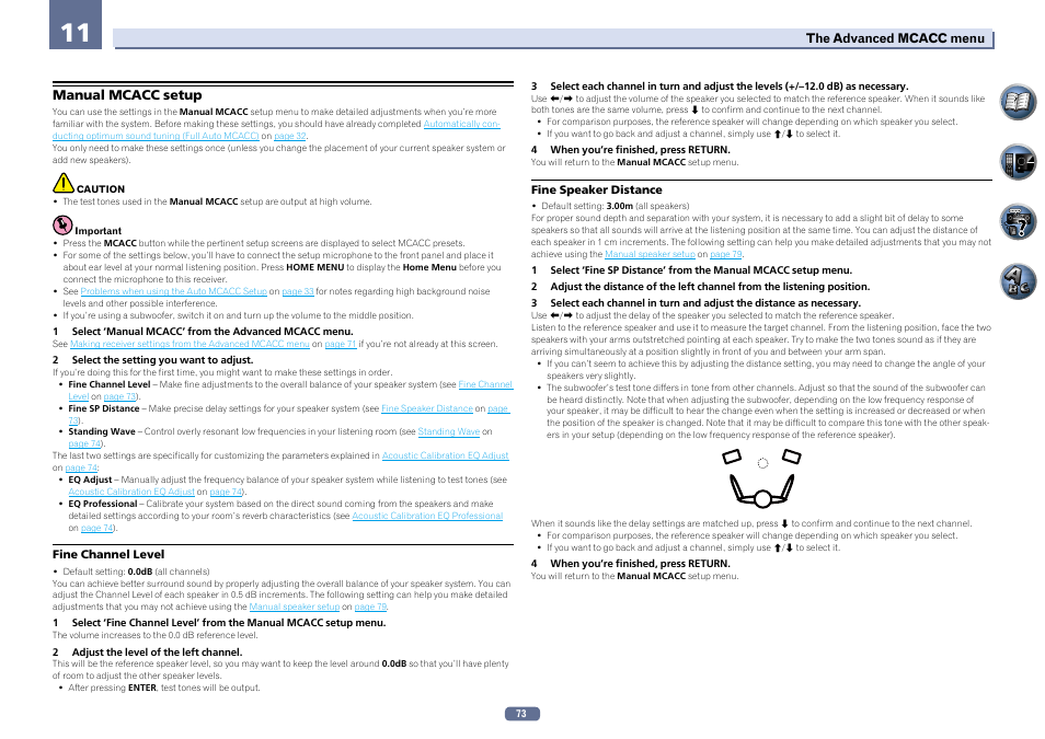 Manual mcacc setup | Pioneer VSX-922-S User Manual | Page 73 / 109