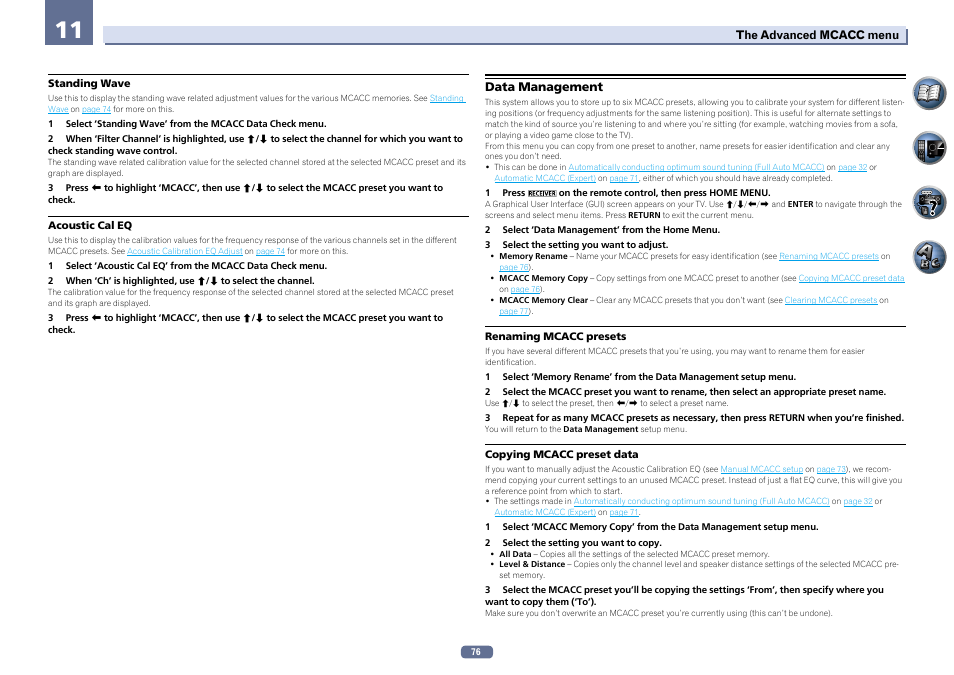 Data management | Pioneer VSX-922-S User Manual | Page 76 / 109
