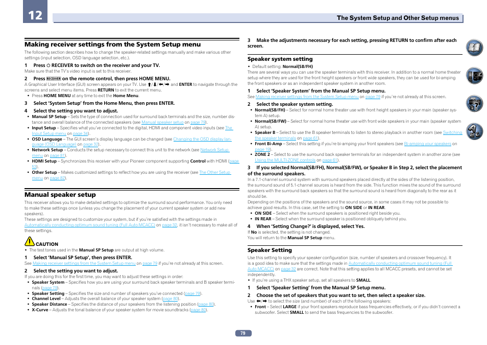 Manual speaker setup | Pioneer VSX-922-S User Manual | Page 79 / 109