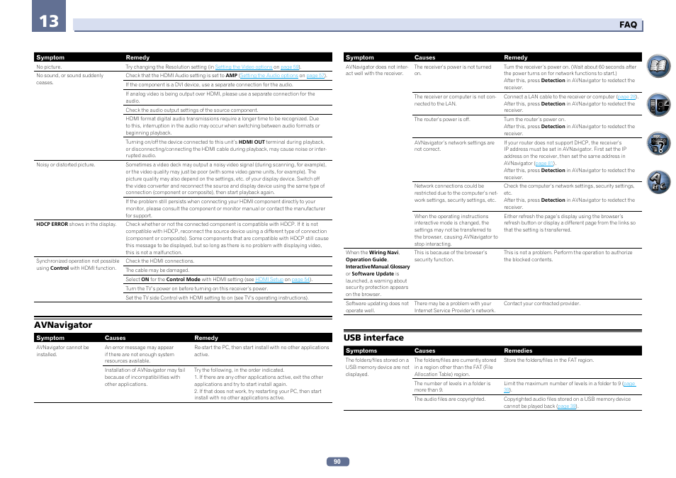 Avnavigator usb interface, Avnavigator, Usb interface | Pioneer VSX-922-S User Manual | Page 90 / 109
