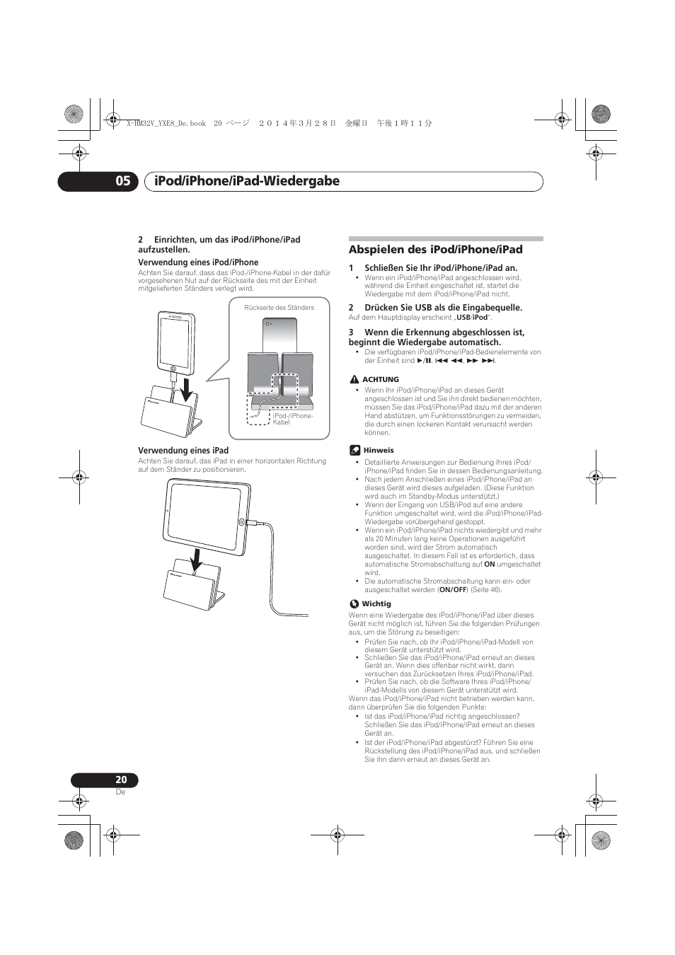 Abspielen des ipod/iphone/ipad, Ipod/iphone/ipad-wiedergabe 05 | Pioneer X-HM32V-S User Manual | Page 112 / 280