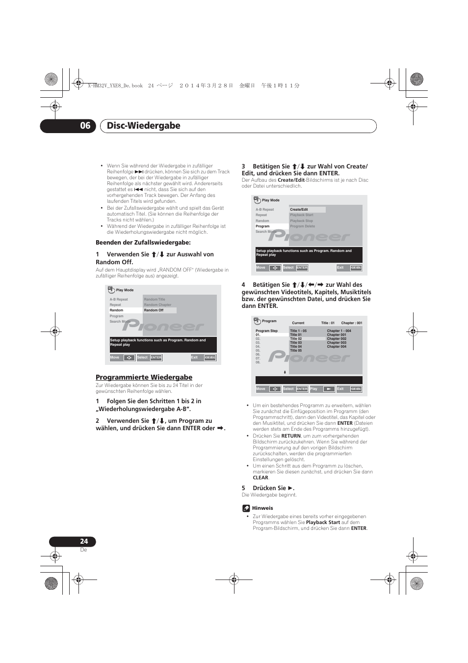 Programmierte wiedergabe, Disc-wiedergabe 06 | Pioneer X-HM32V-S User Manual | Page 116 / 280