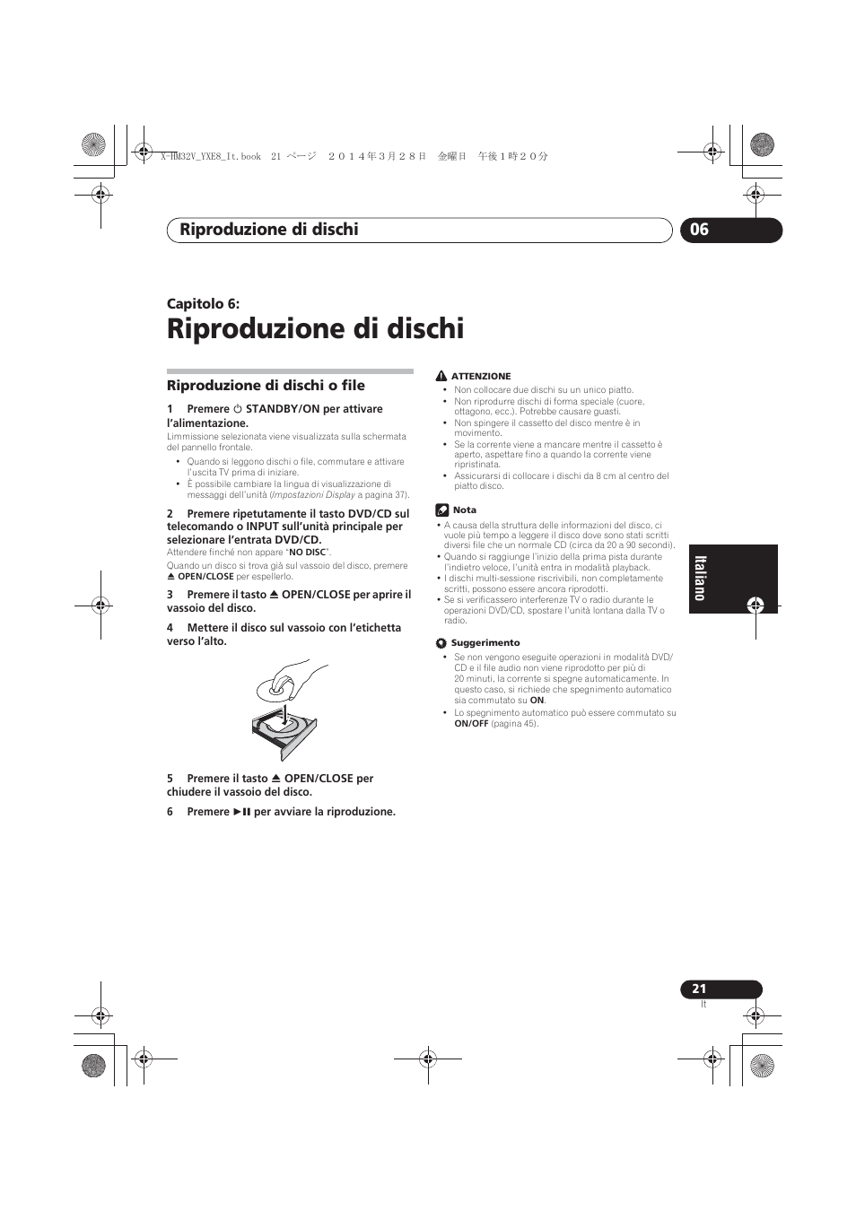 06 riproduzione di dischi, Riproduzione di dischi o file, Riproduzione di dischi | Riproduzione di dischi 06 | Pioneer X-HM32V-S User Manual | Page 159 / 280