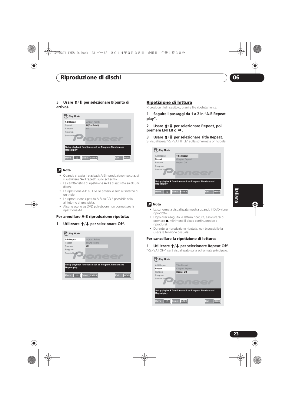 Ripetizione di lettura, Riproduzione di dischi 06 | Pioneer X-HM32V-S User Manual | Page 161 / 280