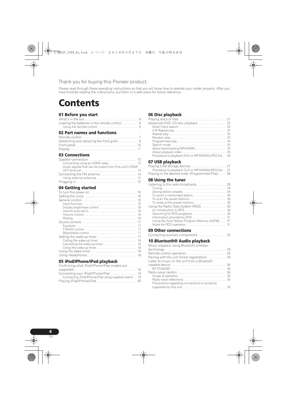 Pioneer X-HM32V-S User Manual | Page 4 / 280