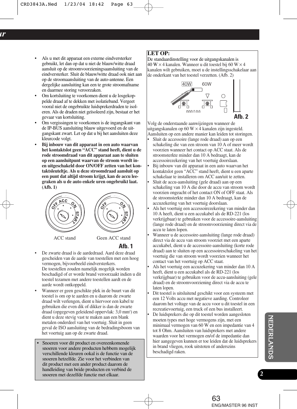 Let op, Afb. 1, Afb. 2 | Pioneer DEH-P80MP User Manual | Page 63 / 74