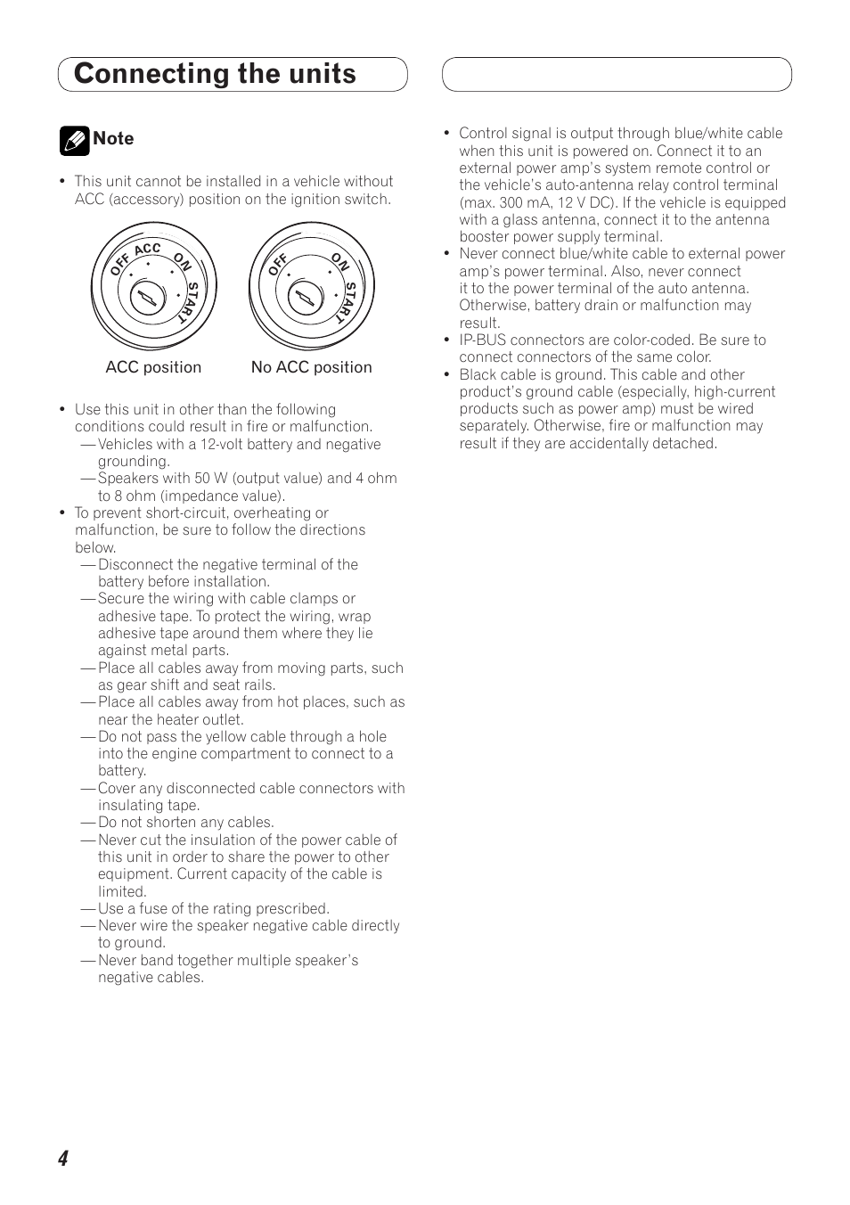 Connecting the units | Pioneer AVH-P3100DVD User Manual | Page 4 / 86