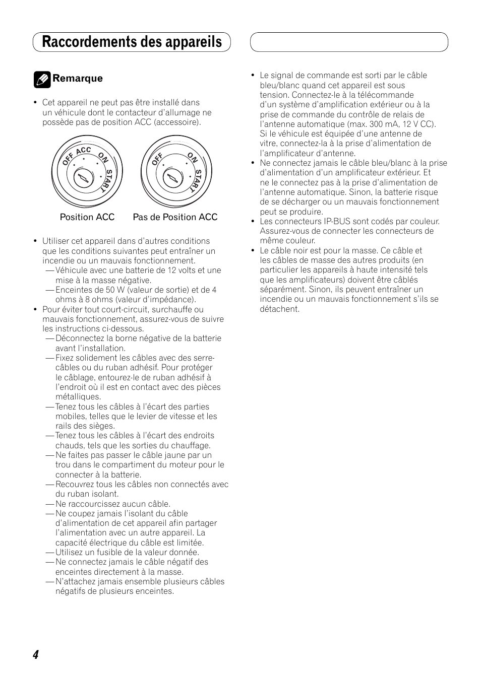 Raccordements des appareils | Pioneer AVH-P3100DVD User Manual | Page 46 / 86