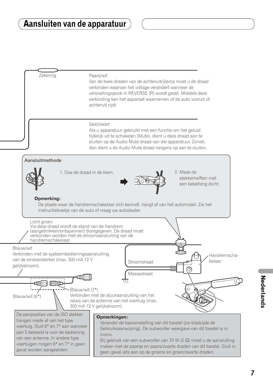 Aansluiten van de apparatuur, Nederlands | Pioneer AVH-P3100DVD User Manual | Page 77 / 86