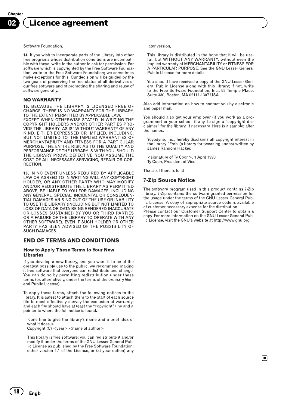 02 licence agreement | Pioneer CNSD-250FM User Manual | Page 18 / 32