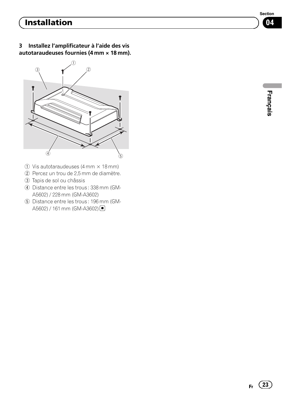 04 installation | Pioneer GM-A5602 User Manual | Page 23 / 92