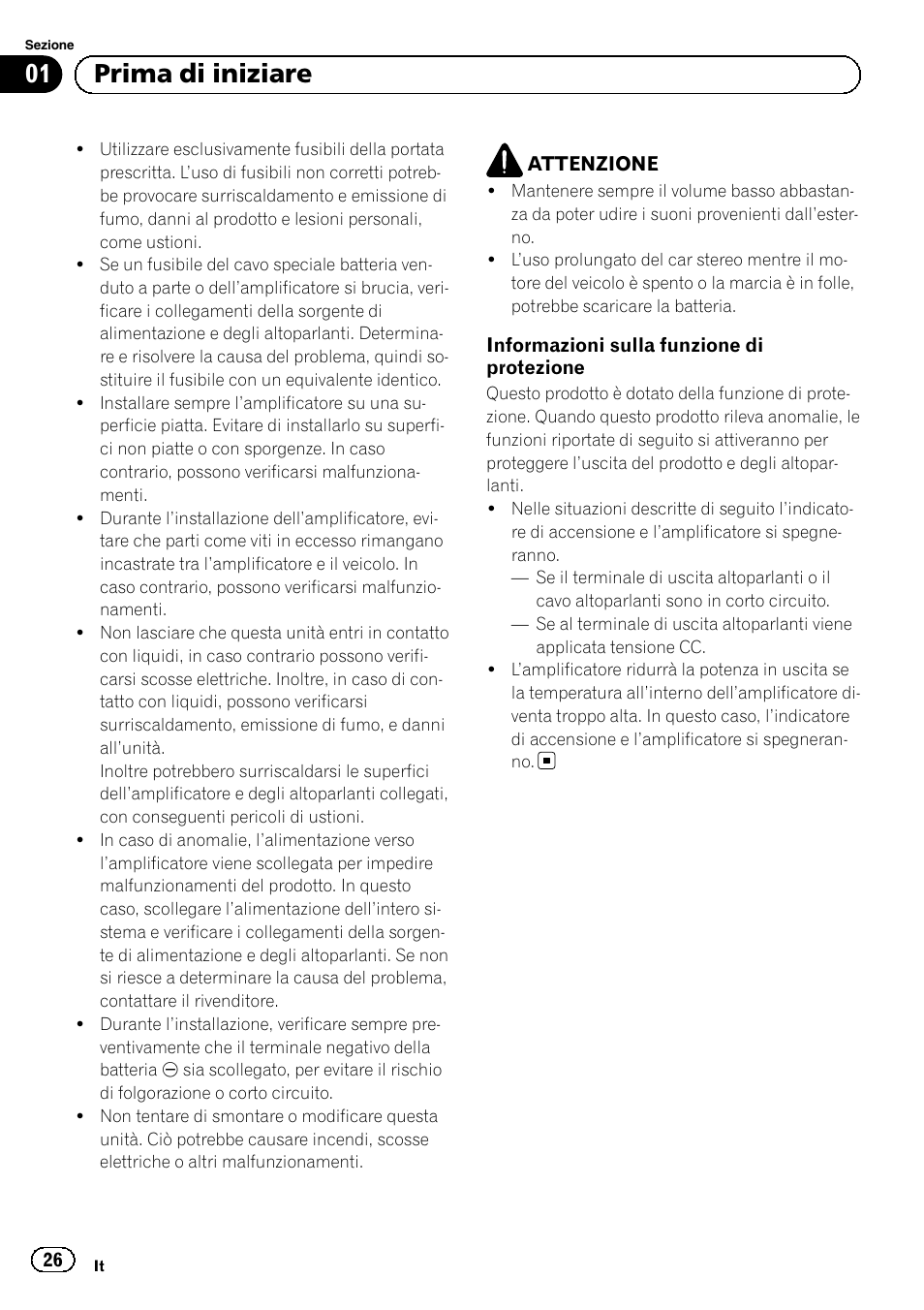 01 prima di iniziare | Pioneer GM-A5602 User Manual | Page 26 / 92