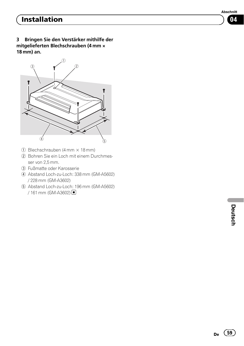 04 installation | Pioneer GM-A5602 User Manual | Page 59 / 92