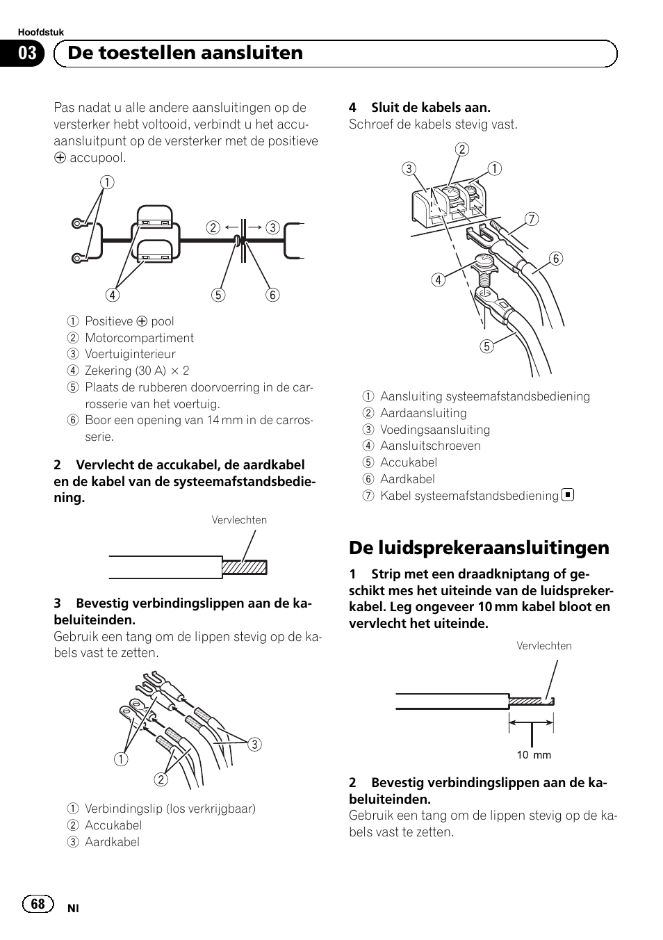 De luidsprekeraansluitingen, 03 de toestellen aansluiten | Pioneer GM-A5602 User Manual | Page 68 / 92