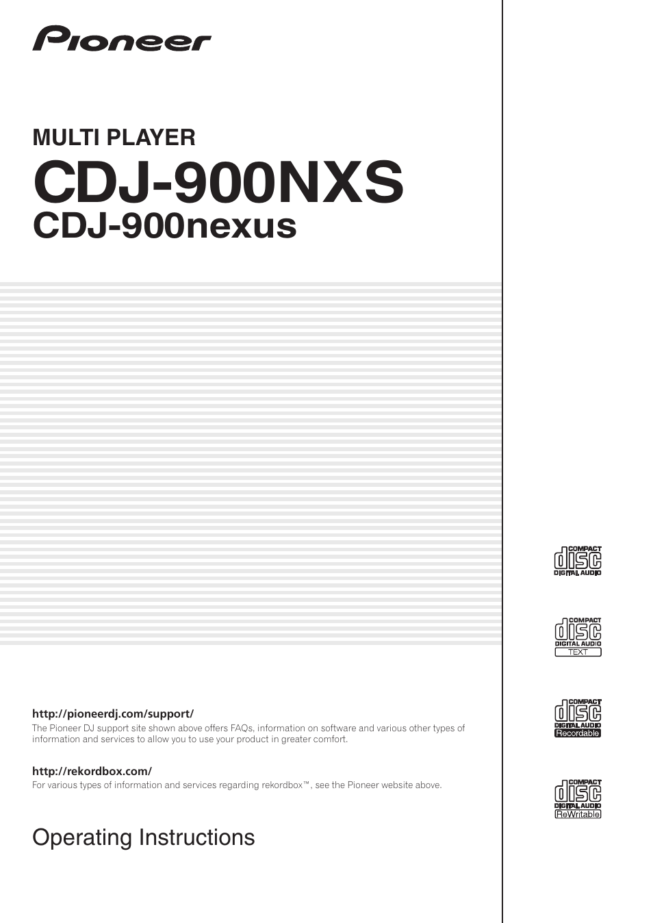 Pioneer CDJ-900NXS User Manual | 40 pages