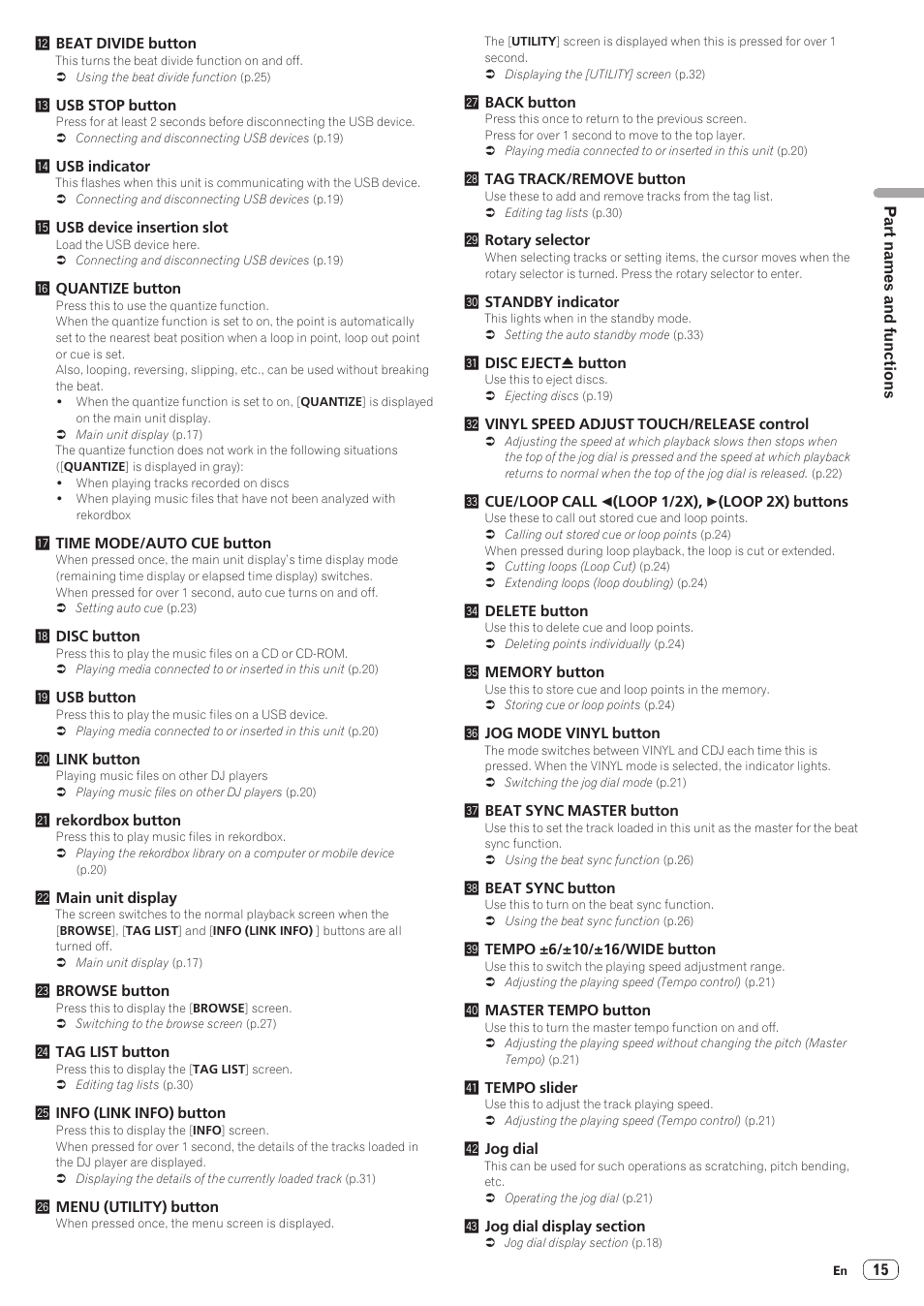 Pioneer CDJ-900NXS User Manual | Page 15 / 40