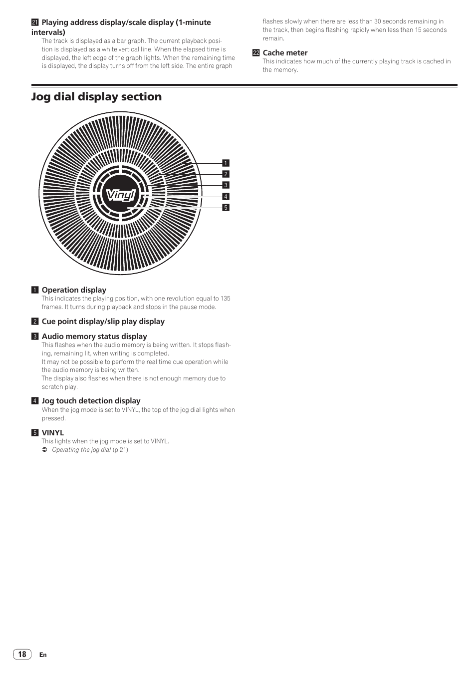 Jog dial display section | Pioneer CDJ-900NXS User Manual | Page 18 / 40