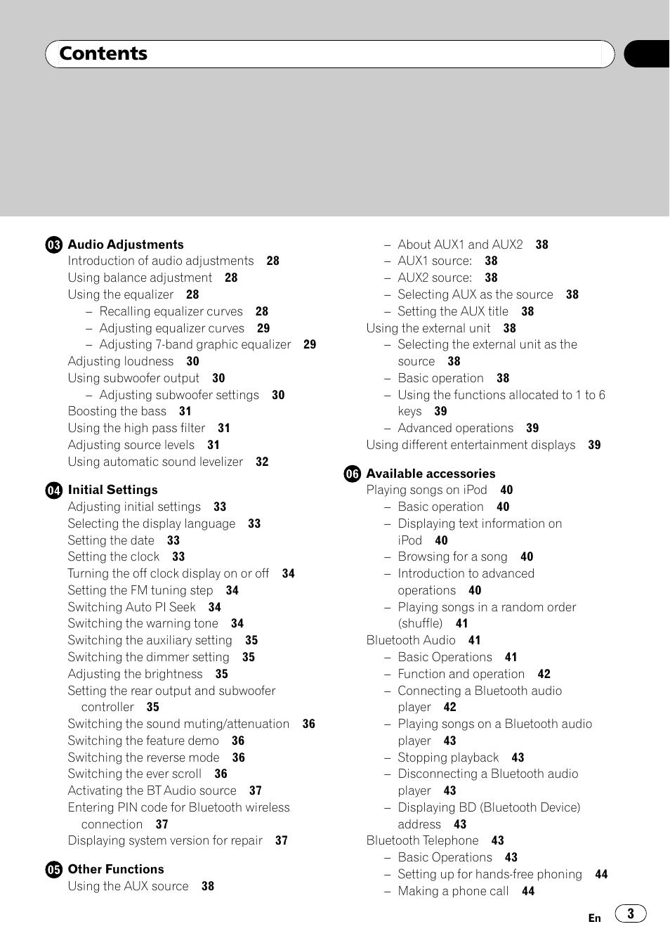 Pioneer DEH-P5100UB User Manual | Page 3 / 66