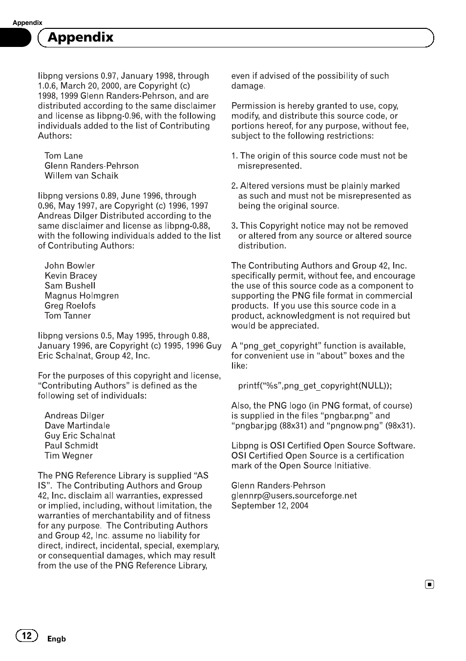 Appendix | Pioneer SPH-DA02 User Manual | Page 12 / 96