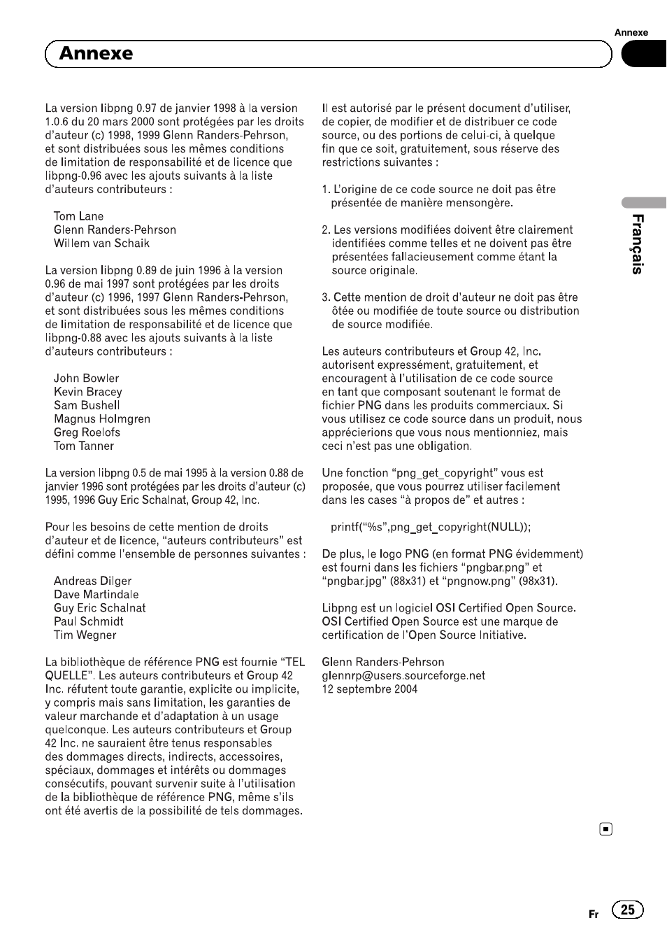 Annexe | Pioneer SPH-DA02 User Manual | Page 25 / 96