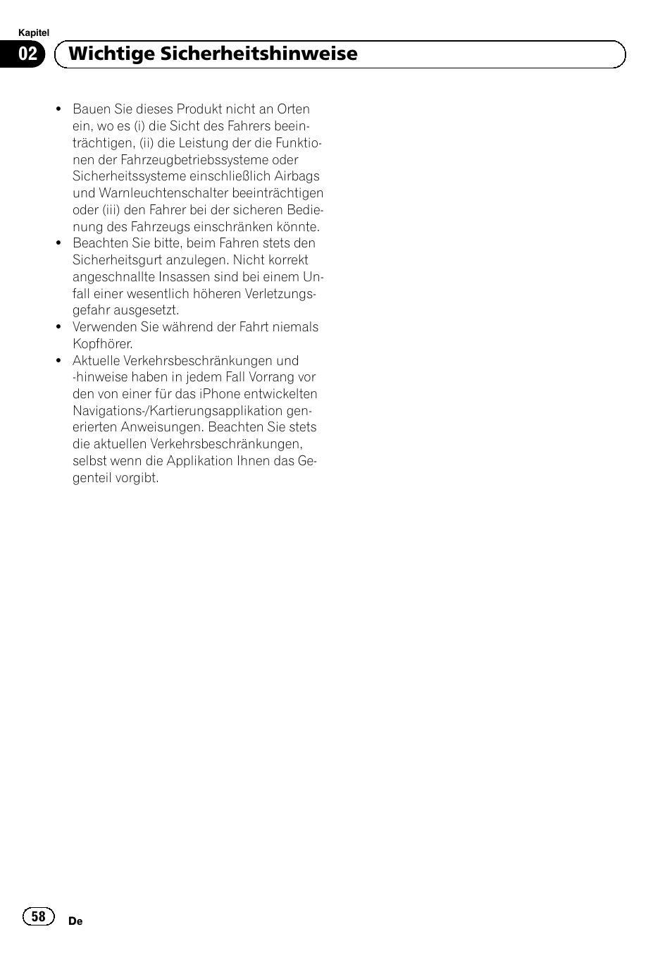 02 wichtige sicherheitshinweise | Pioneer SPH-DA02 User Manual | Page 58 / 96