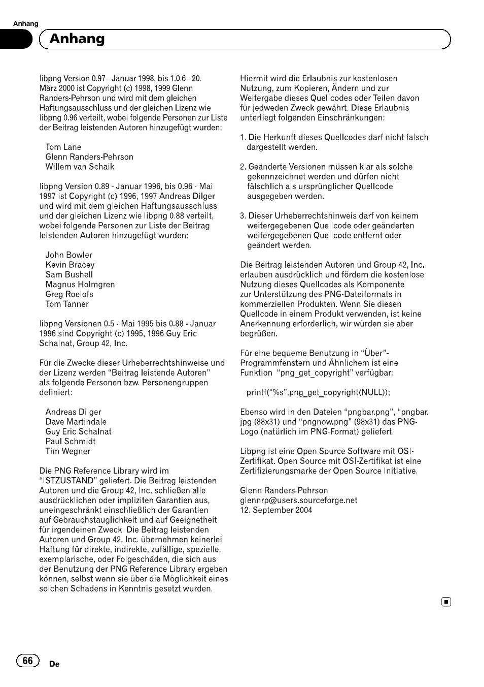 Anhang | Pioneer SPH-DA02 User Manual | Page 66 / 96
