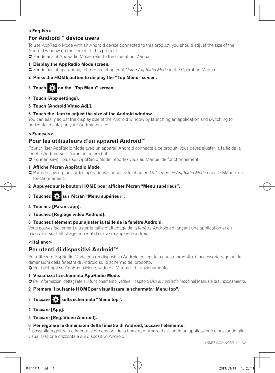 Pioneer AVIC-F950BT User Manual | 2 pages