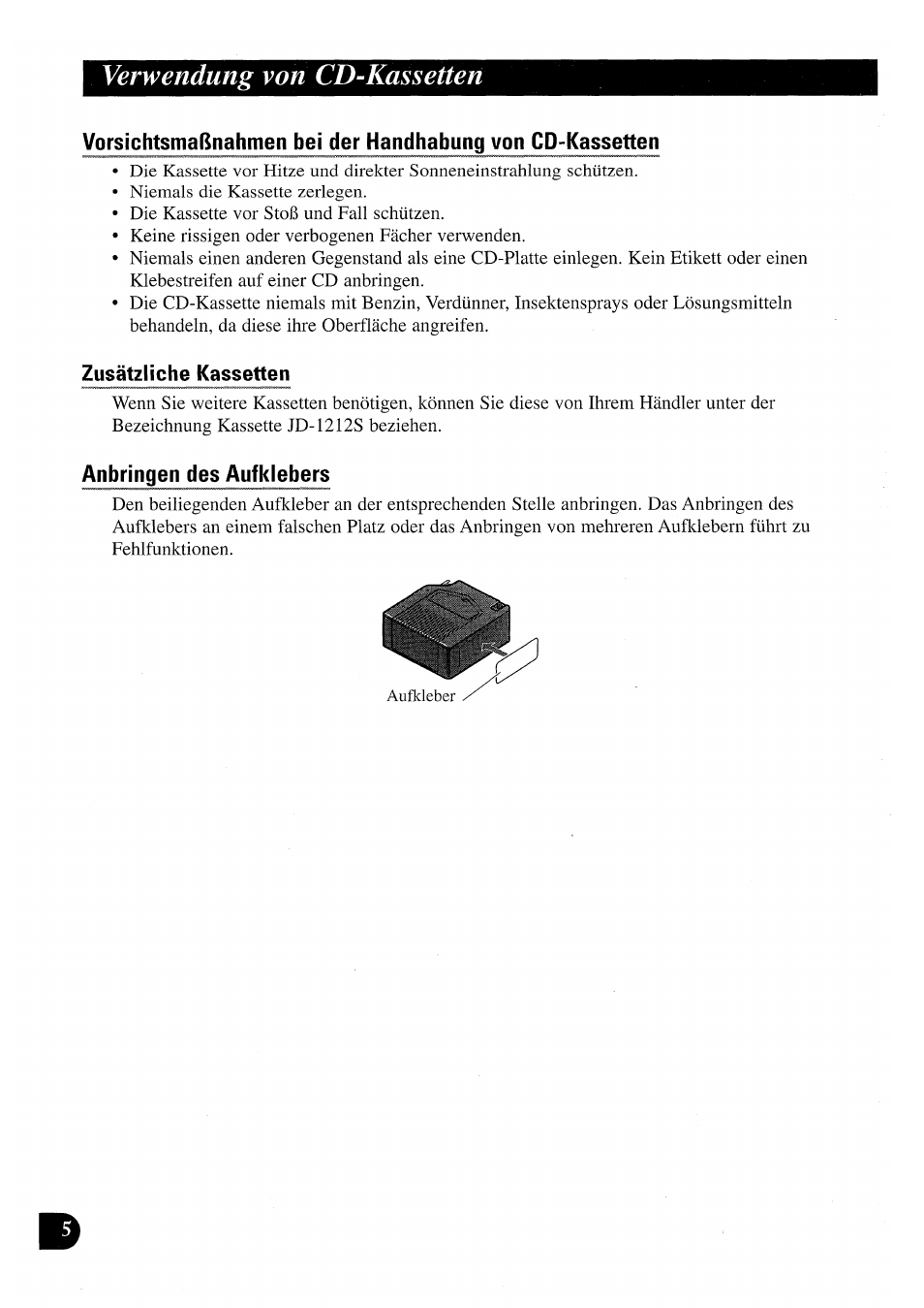 Verwendung von cd-kassetten | Pioneer CDX-P2050VN User Manual | Page 54 / 100