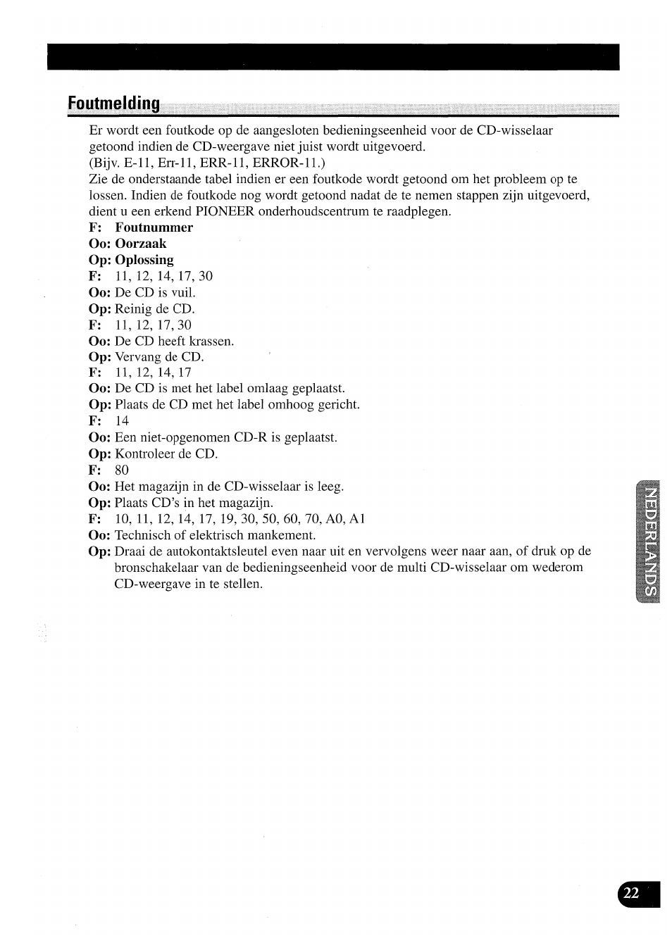 Pioneer CDX-P2050VN User Manual | Page 95 / 100
