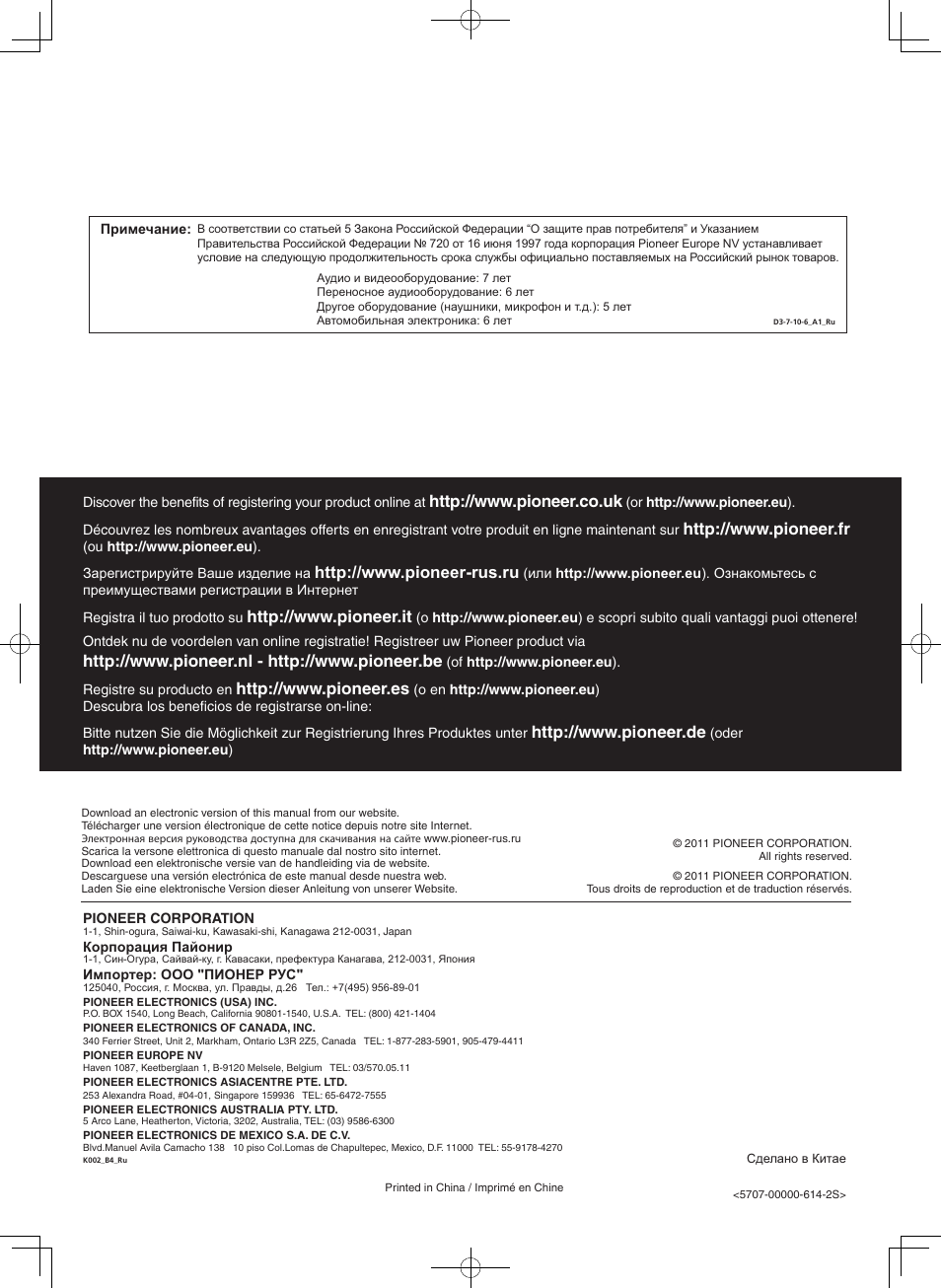 Pioneer N-30-K User Manual | Page 32 / 32