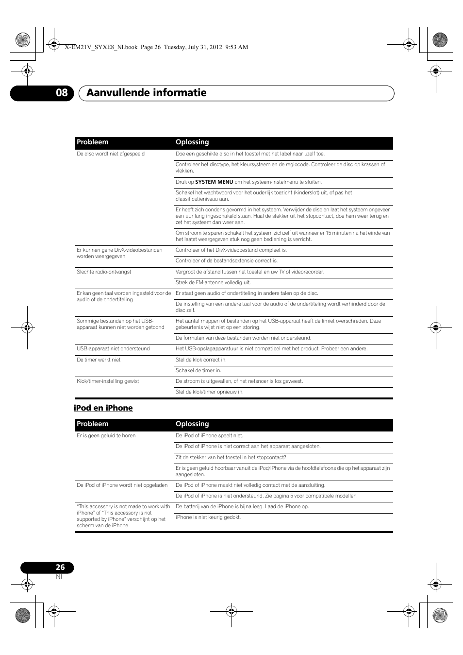 Ipod en iphone, Aanvullende informatie 08 | Pioneer X-EM21V User Manual | Page 138 / 172