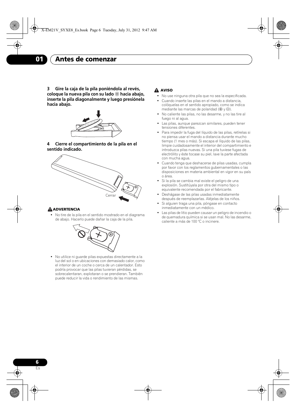 Antes de comenzar 01 | Pioneer X-EM21V User Manual | Page 146 / 172