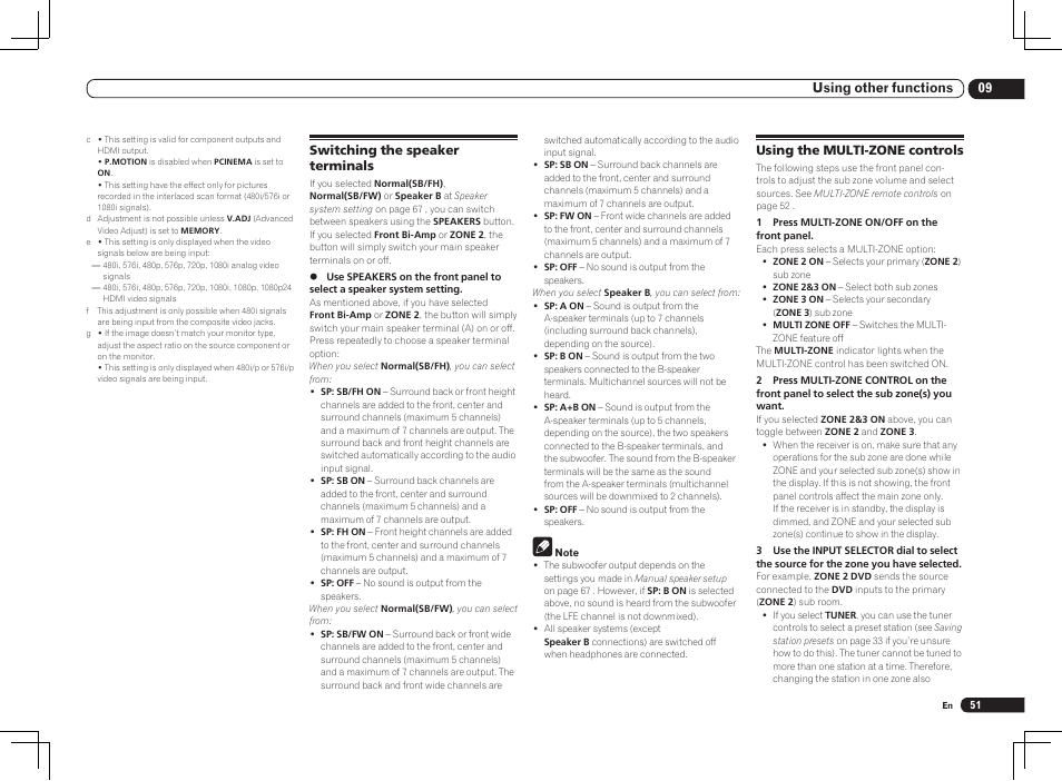 09 using other functions | Pioneer VSX-2021 User Manual | Page 51 / 102