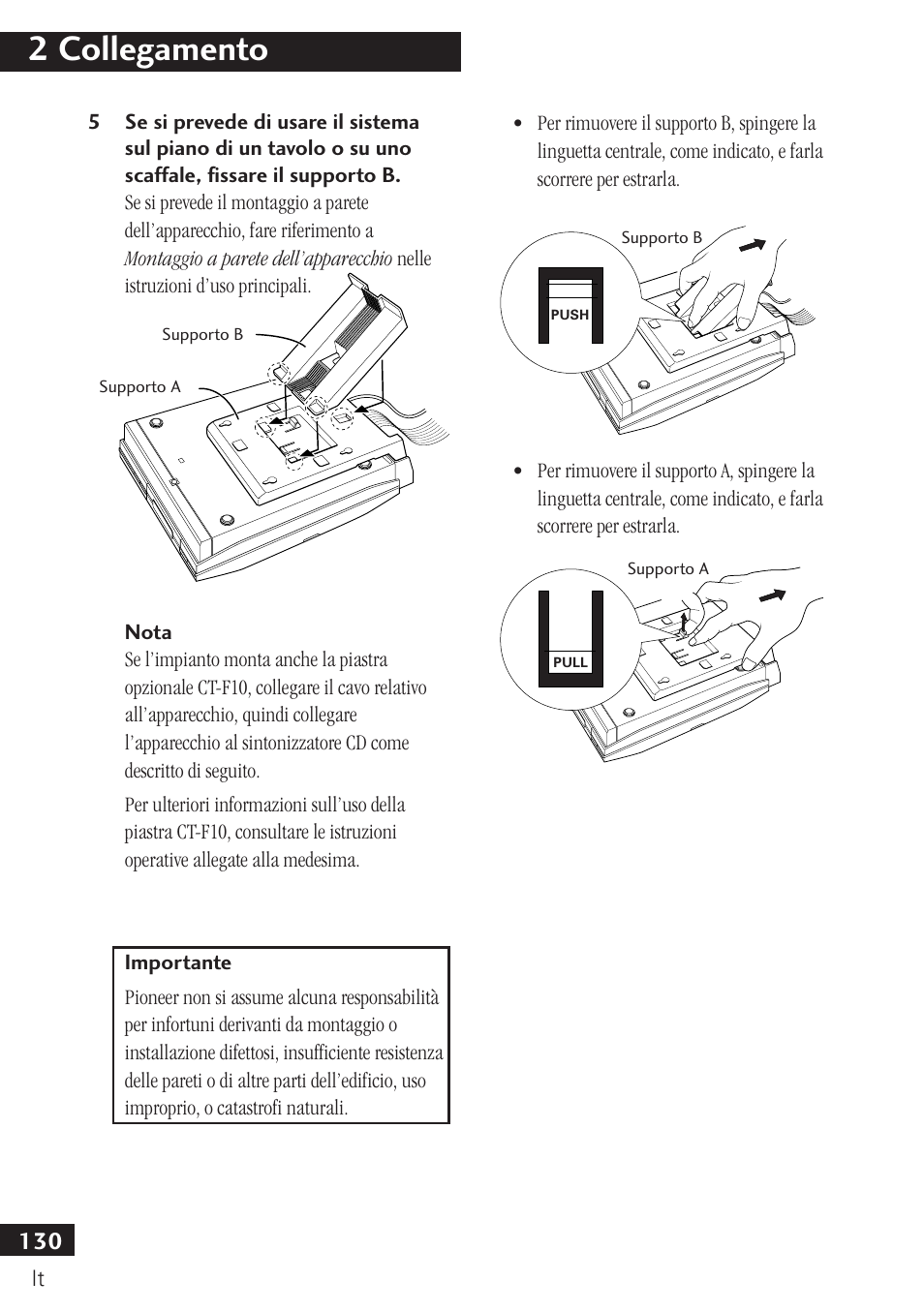 2 collegamento | Pioneer PDR-F10 User Manual | Page 130 / 162