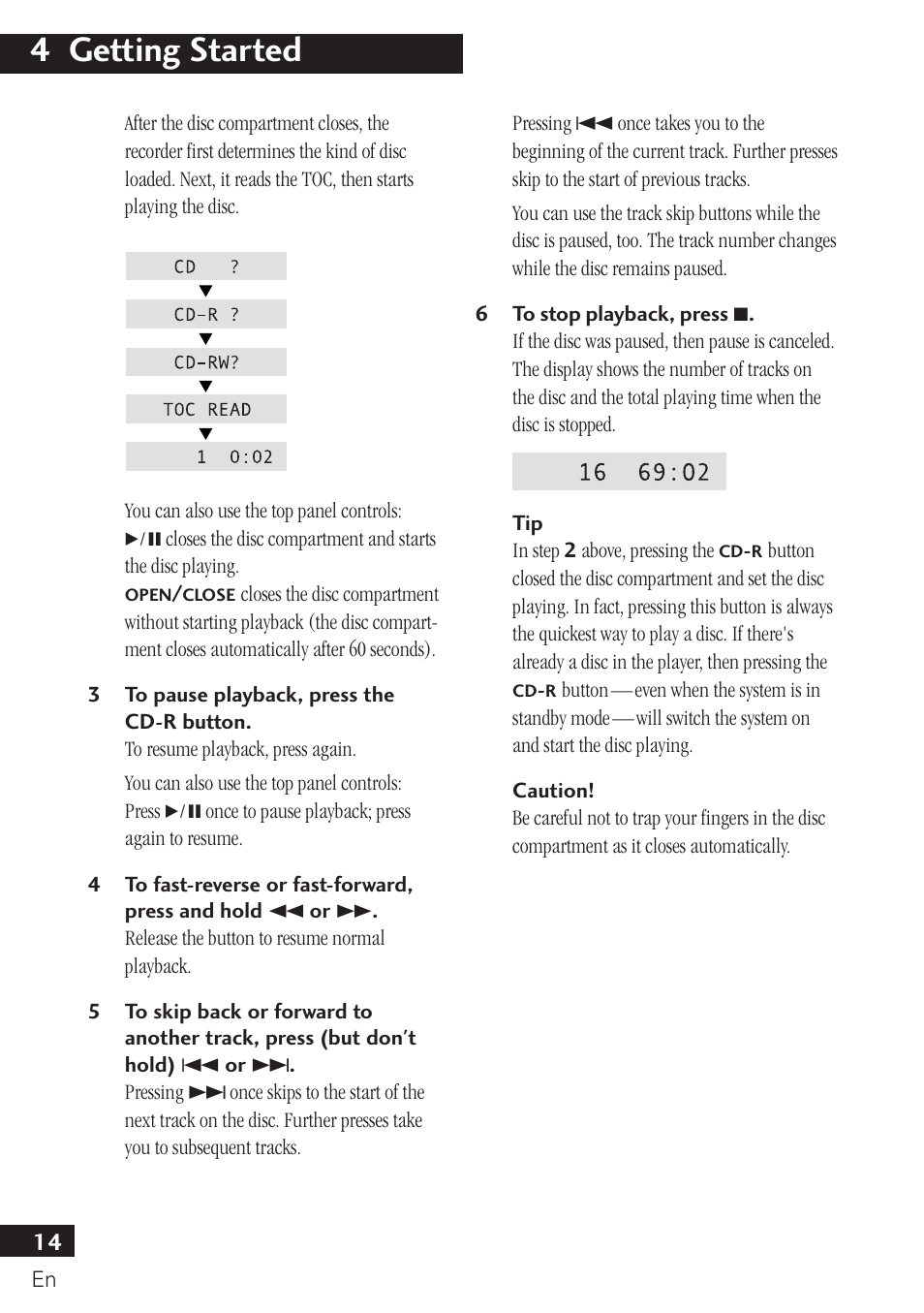 4 getting started | Pioneer PDR-F10 User Manual | Page 14 / 162