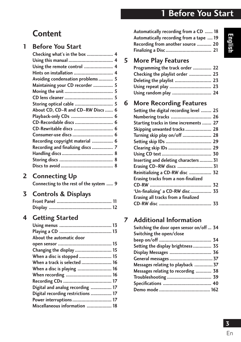 Istruzioni per l'uso, Bedienungsanleitung, Mode d'emploi | Operating instructions, Compact disc registrabile, Cd-recorder, Enregistreur de compact disc, Compact disc recorder, Pdr-f10, 1 before you start | Pioneer PDR-F10 User Manual | Page 3 / 162