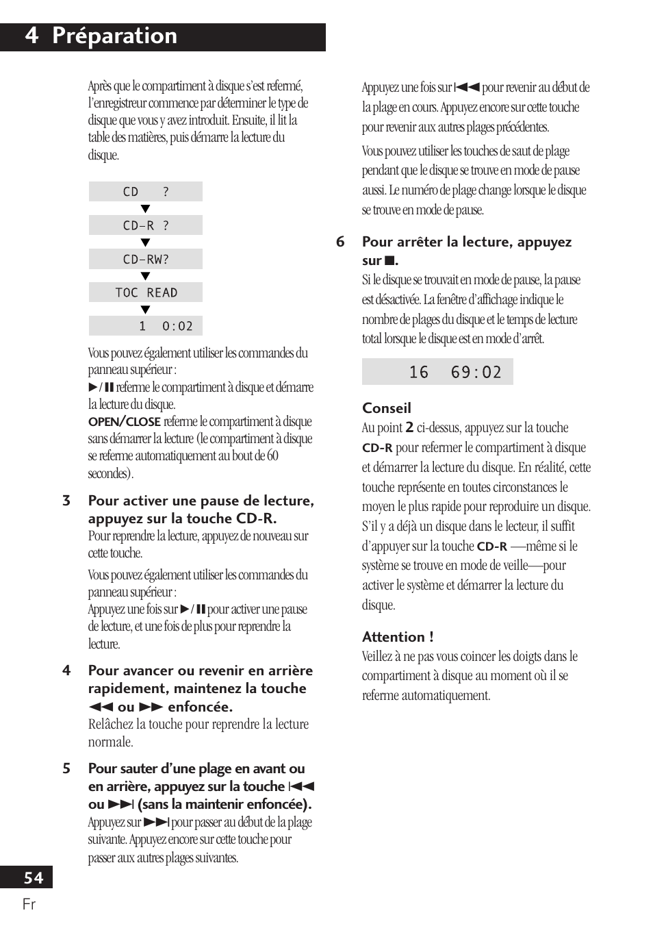 4 préparation | Pioneer PDR-F10 User Manual | Page 54 / 162