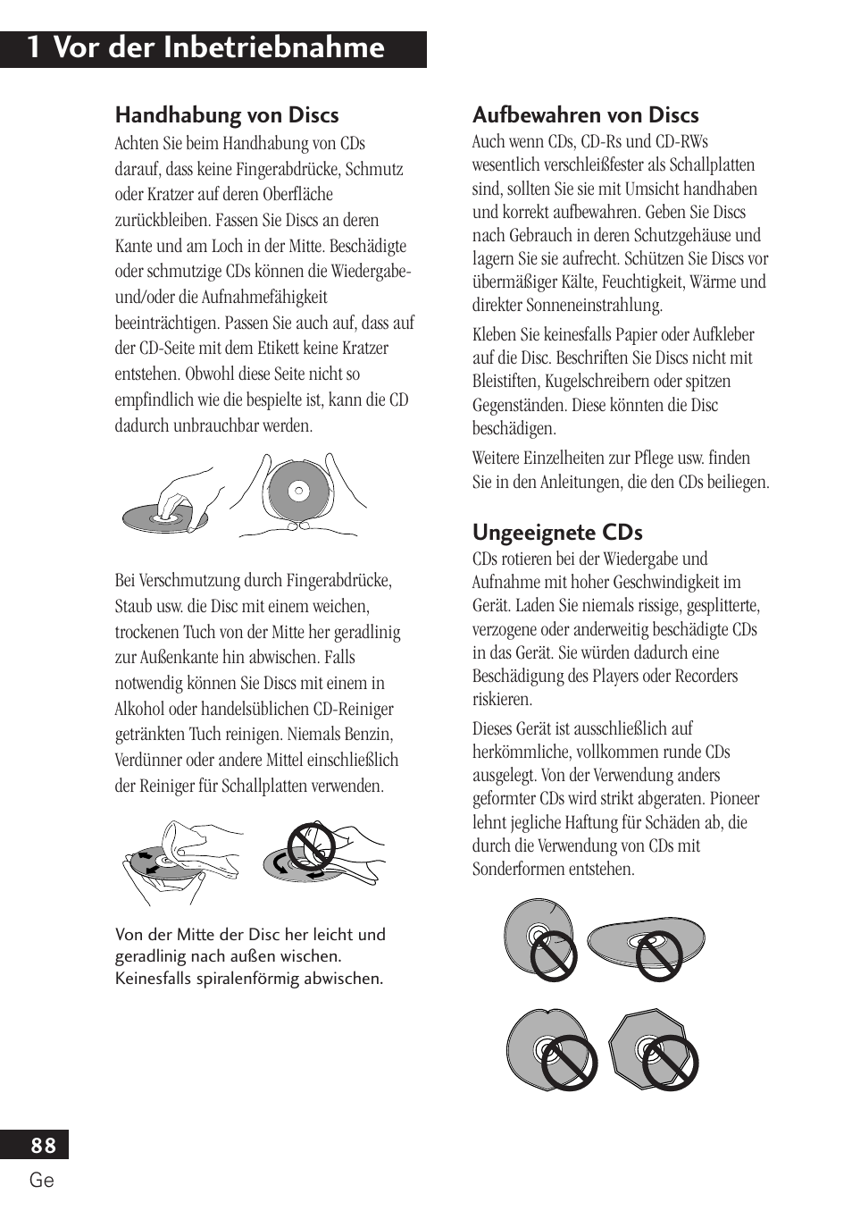 1 vor der inbetriebnahme | Pioneer PDR-F10 User Manual | Page 88 / 162