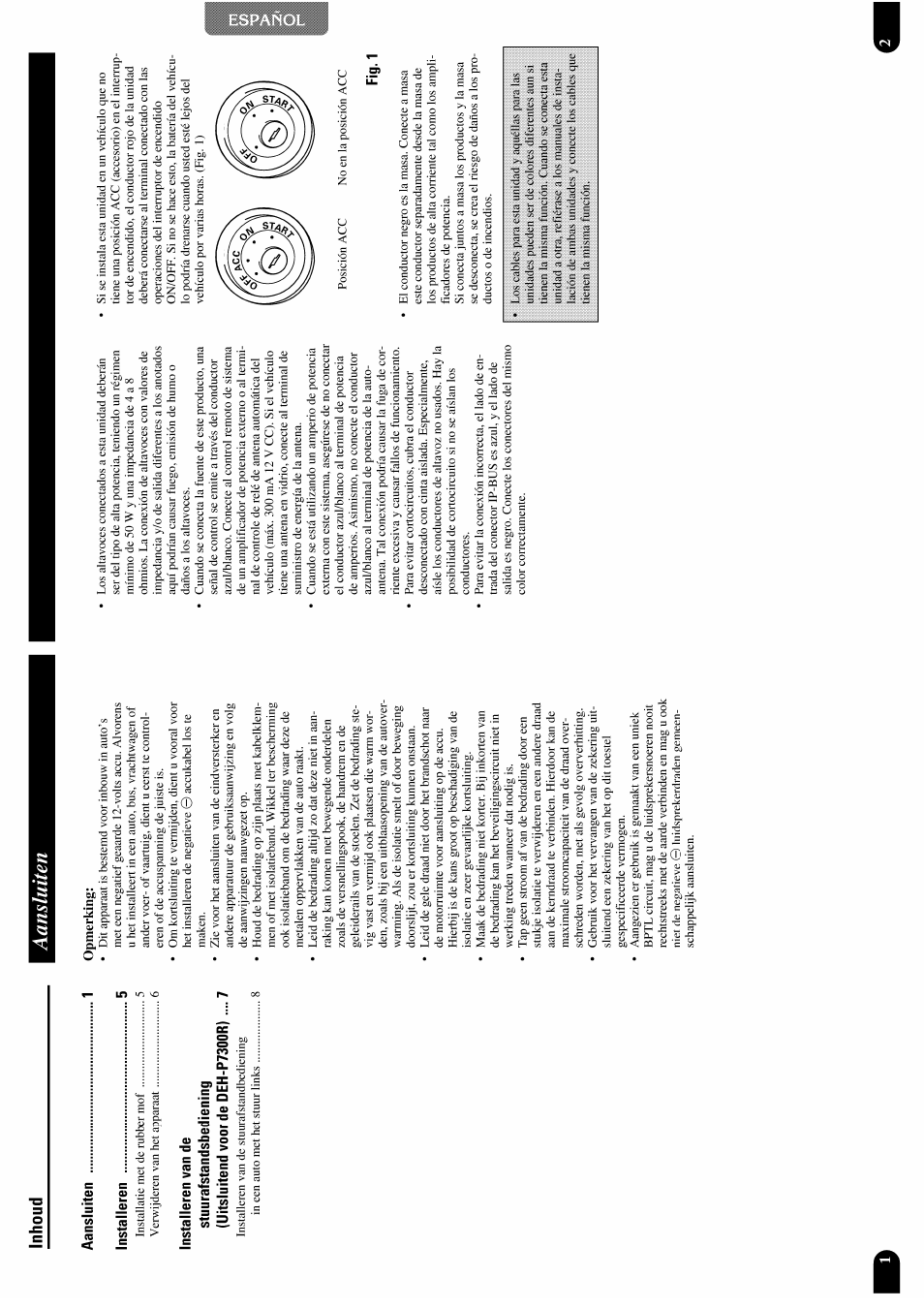 Aansluiten, Fig.l | Pioneer DEH-P7300R User Manual | Page 11 / 26