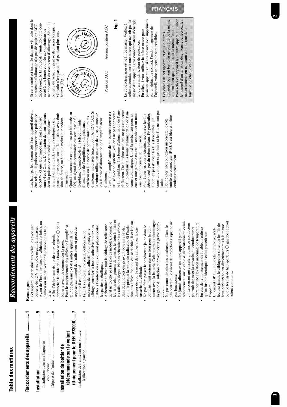 Fig.l, Raccordements des appareils | Pioneer DEH-P7300R User Manual | Page 26 / 26