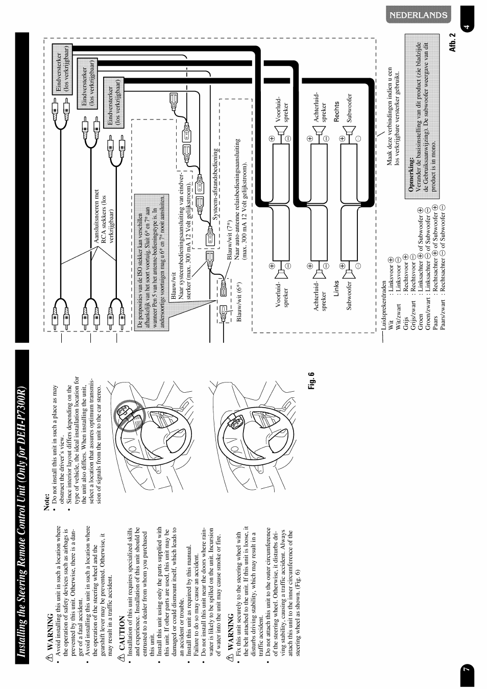 H warning, H caution, Warning | Note, Caution | Pioneer DEH-P7300R User Manual | Page 8 / 26