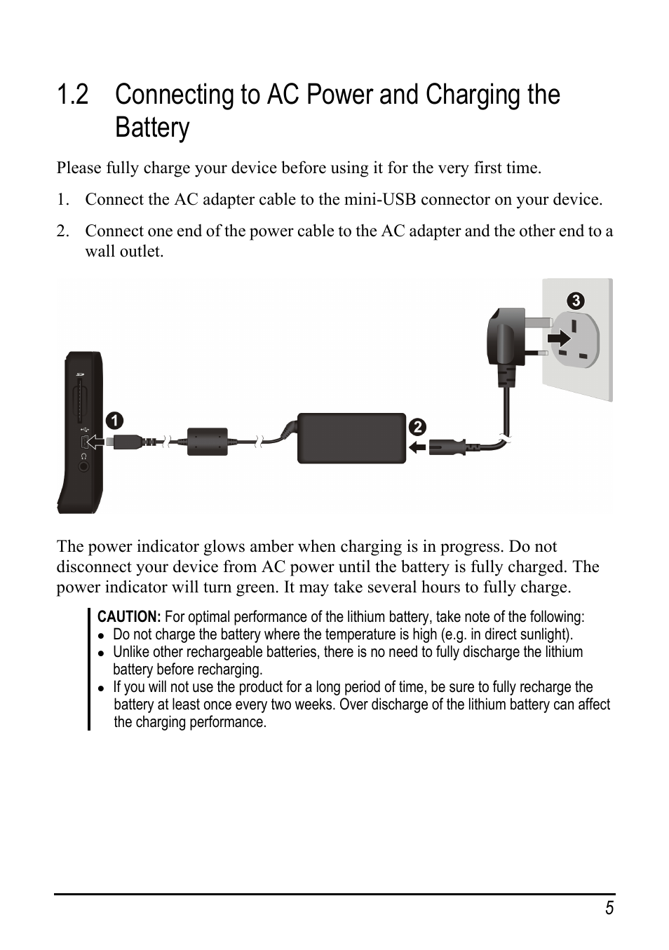 2 connecting to ac power and charging the battery, Connecting to ac power and charging the battery | Pioneer AVIC-S2 User Manual | Page 11 / 45
