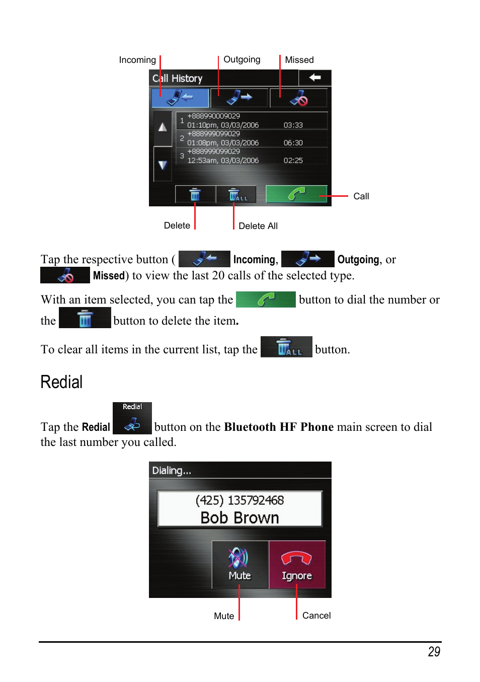 Redial | Pioneer AVIC-S2 User Manual | Page 35 / 45